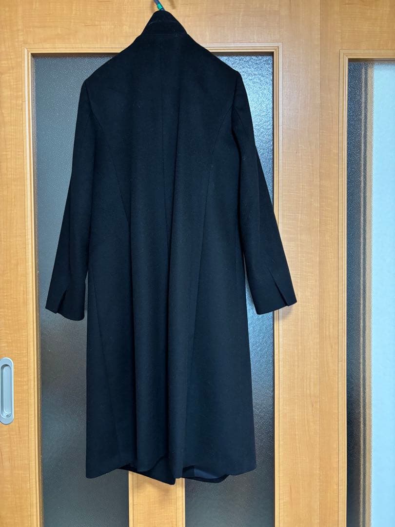 23区 ウールカシミヤ スタンドカラー黒ロングコート サイズ38