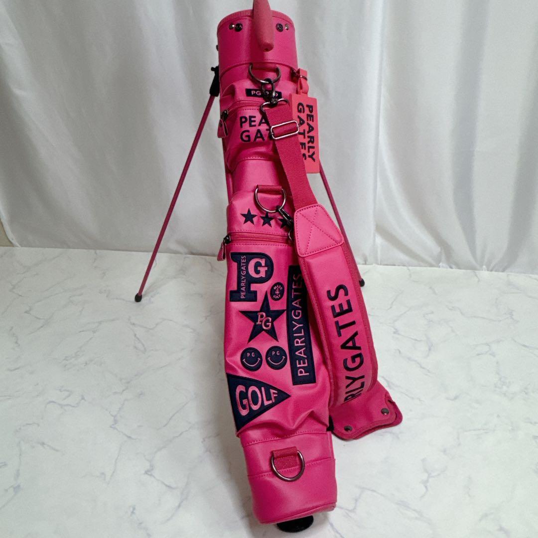 ✨美品✨PEARLY GATES ロゴ　スマイルワッペンセルフスタンドバッグ