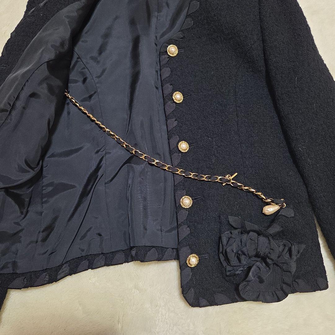 INGEBORG ノーカラージャケット ブラック