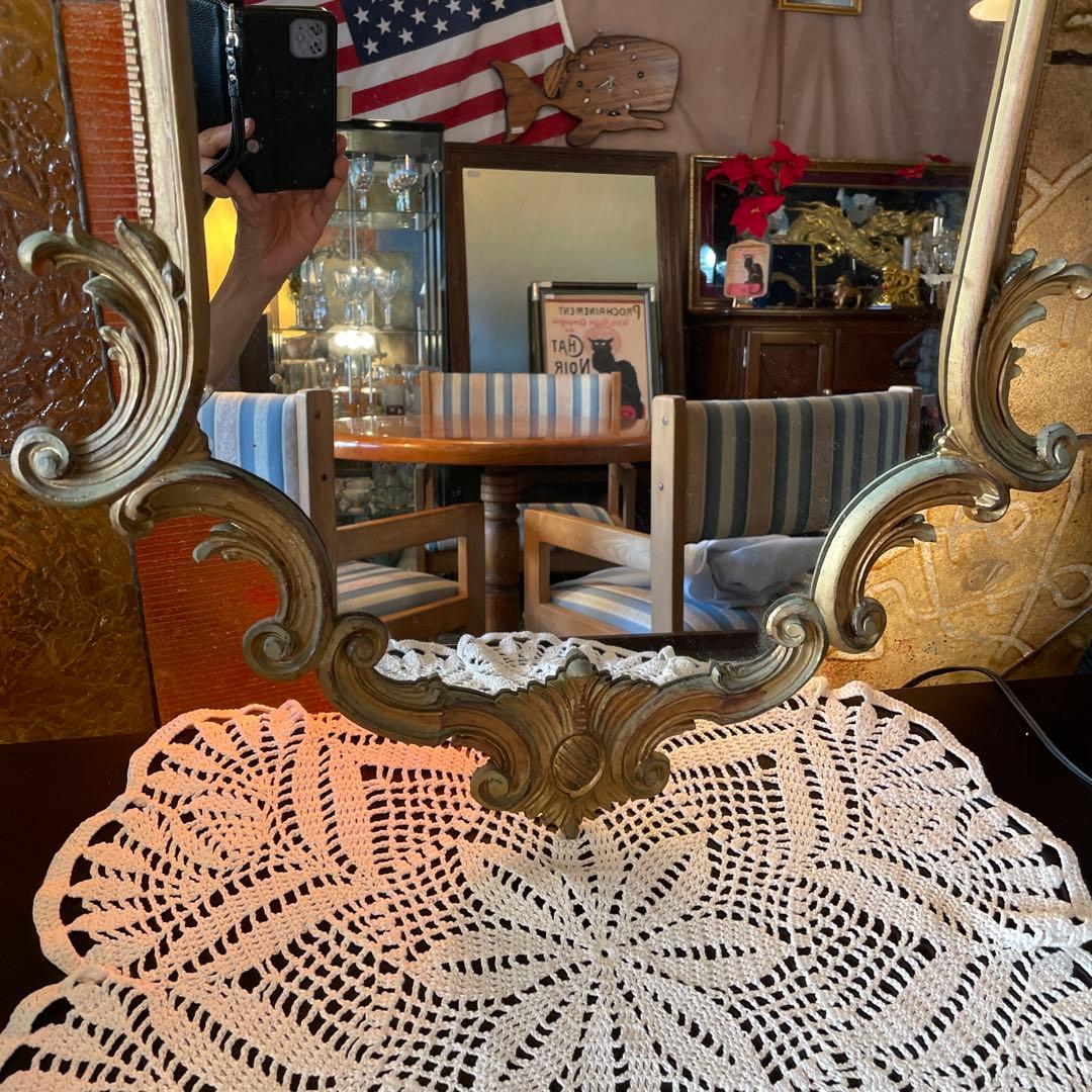 フランスアンティーク素敵な壁掛けミラー