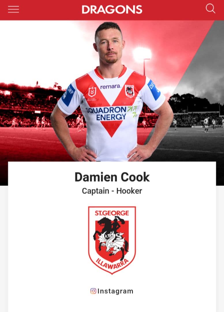 【海外XLサイズ】NRL セントジョージ・イラワラ・ドラゴンズ シングレット