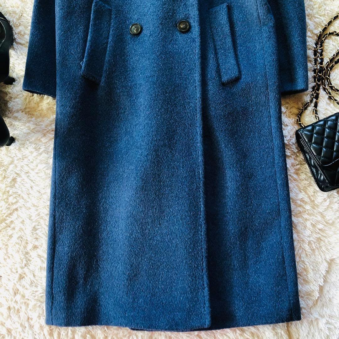希少色✨22年現行 未使用級 マックスマーラ アルパカコートモヘヤ ブルー 36