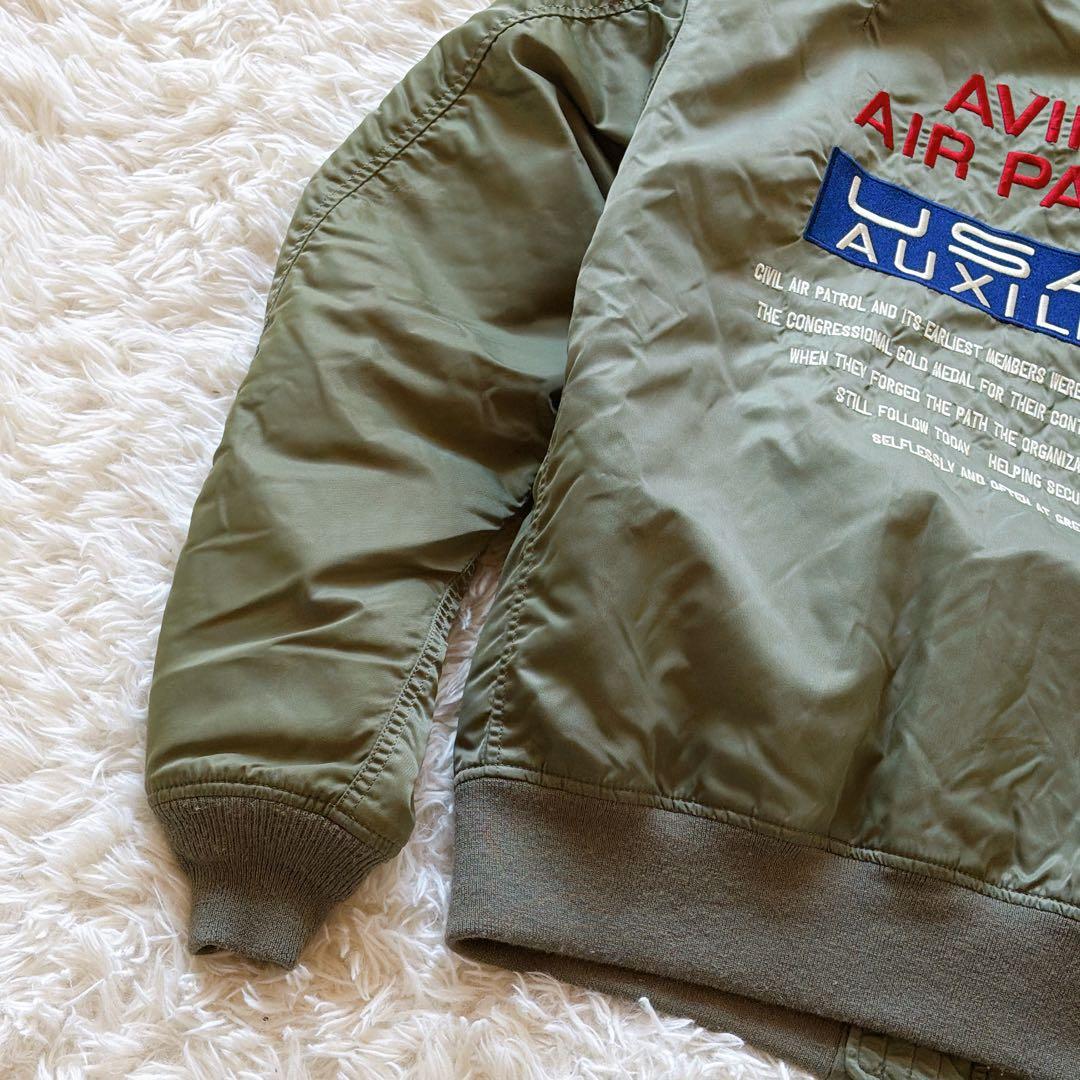 希少2XLサイズ AVIREX 中綿入り MA-1 フライトジャケット ワッペン
