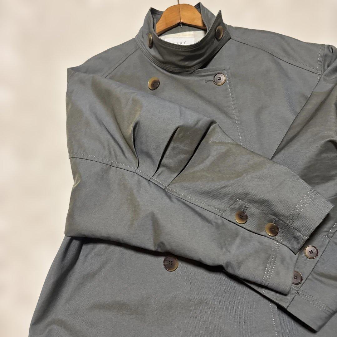 美品　エトレトウキョウ　スタンドカラーロングコート　グレー　サイズS