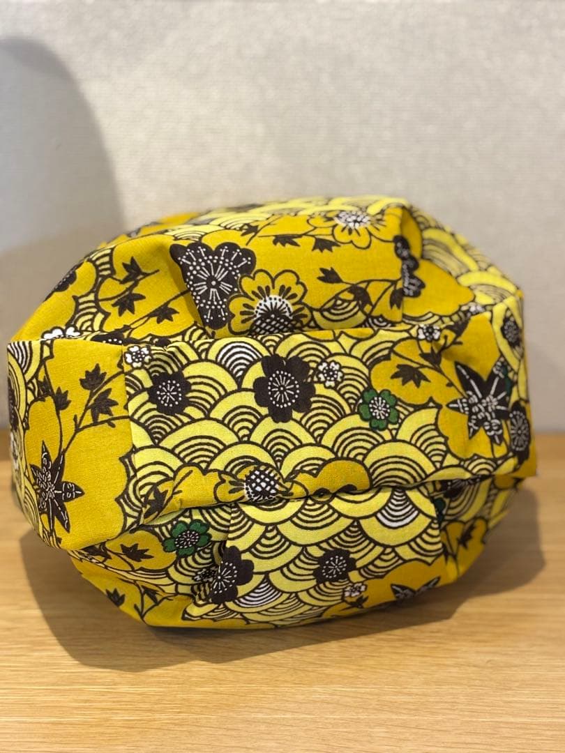 和装バック　着物バック　琉球柄　青海波　紅型生地（黄色）入学卒業結婚七五三振袖