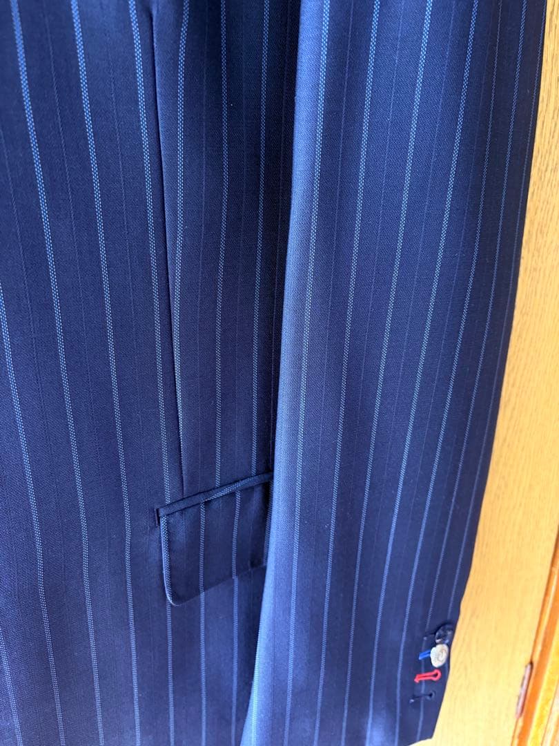 スキャバル⭐︎オーダースーツ⭐︎ AB8程度⭐︎濃紺ストライプ