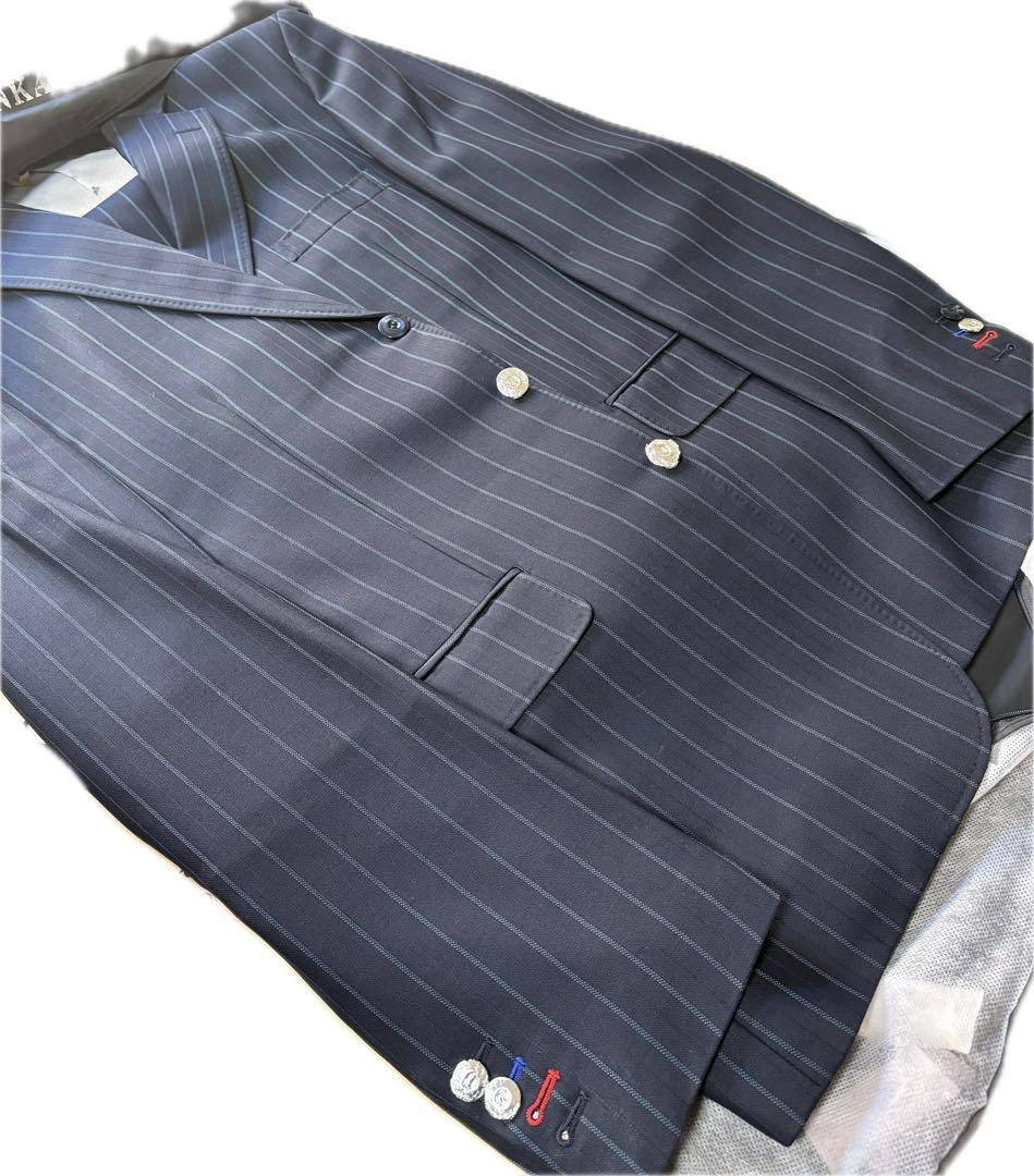 スキャバル⭐︎オーダースーツ⭐︎ AB8程度⭐︎濃紺ストライプ