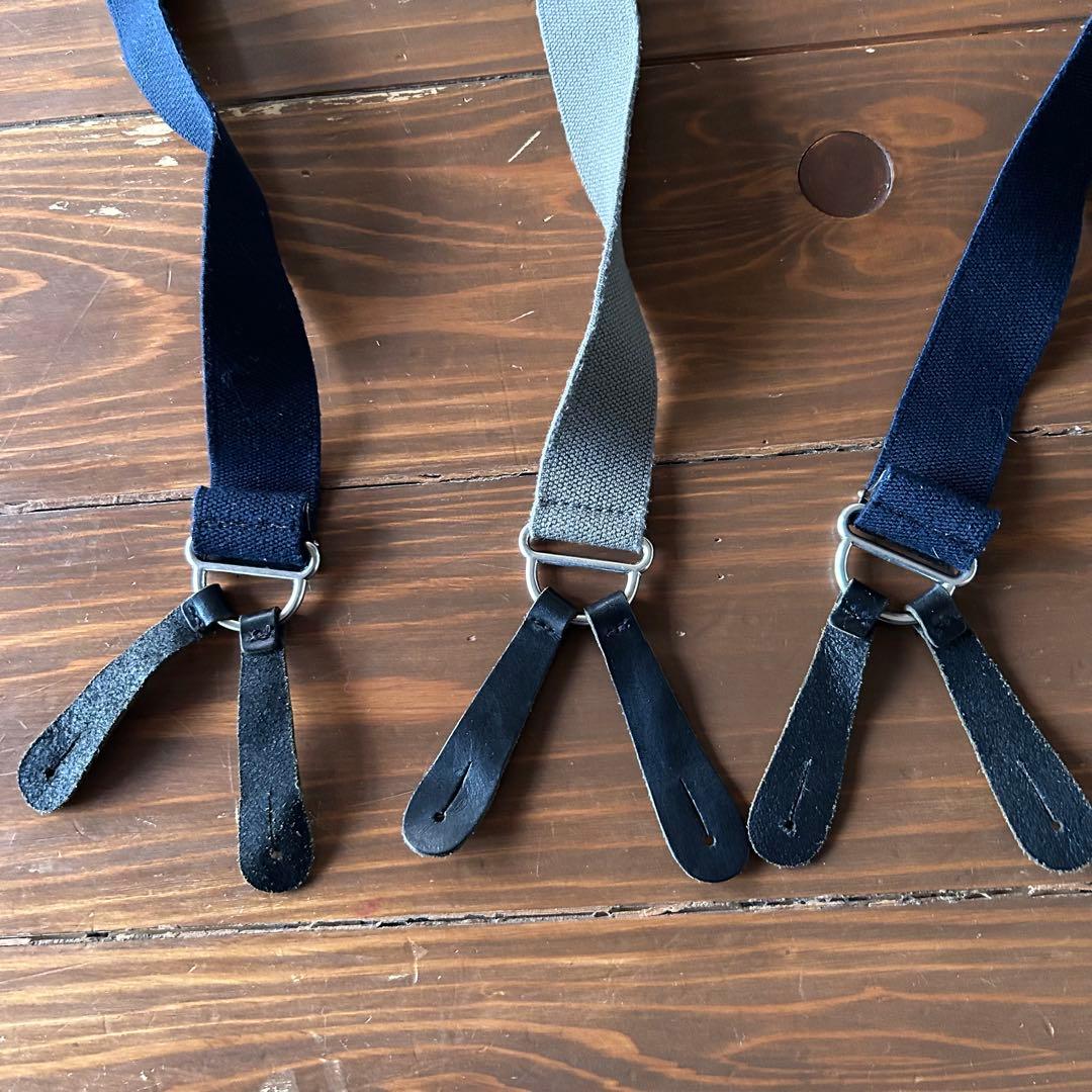 NIGEL CABOURN ナイジェルケーボン サスペンダー 英国製 濃紺/灰