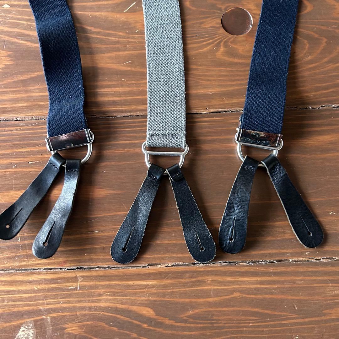 NIGEL CABOURN ナイジェルケーボン サスペンダー 英国製 濃紺/灰