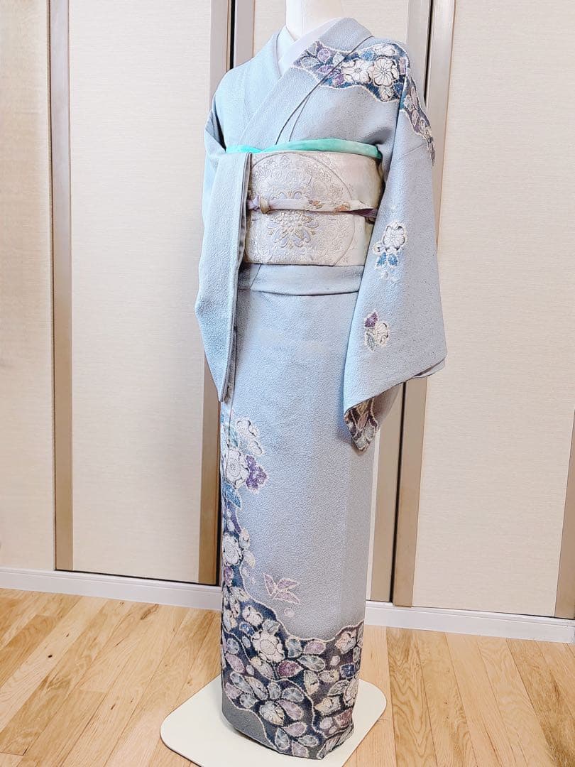 15日引下　美品　作家物　訪問着　フルセット　辻が花　翠山工房　裄67 S M