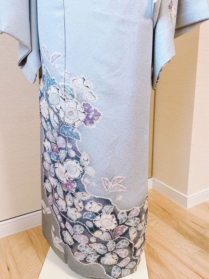 15日引下　美品　作家物　訪問着　フルセット　辻が花　翠山工房　裄67 S M