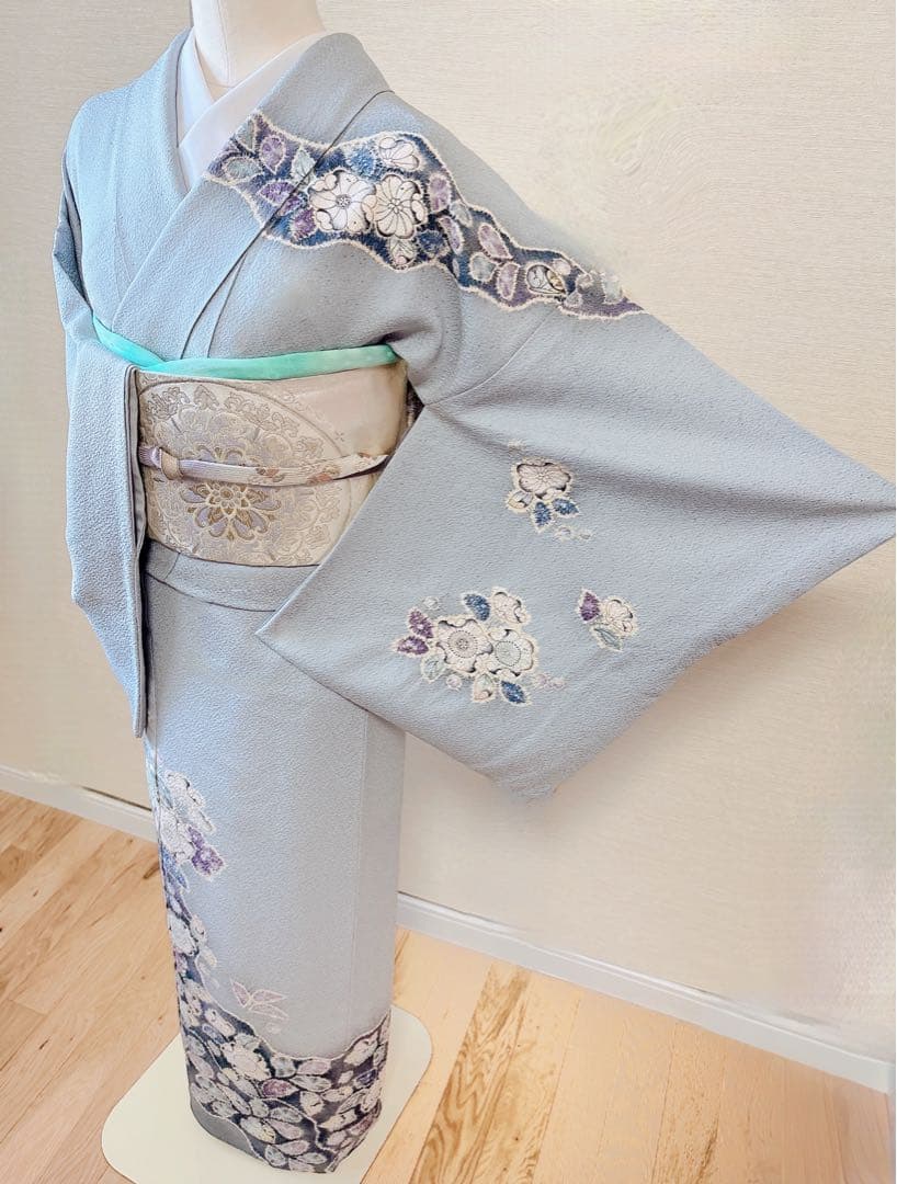 15日引下　美品　作家物　訪問着　フルセット　辻が花　翠山工房　裄67 S M