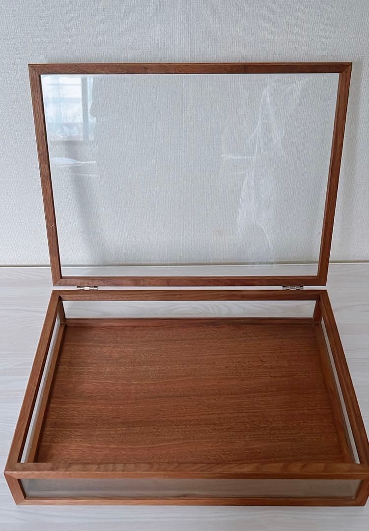 木製ガラスディスプレイケース　ウォールナット