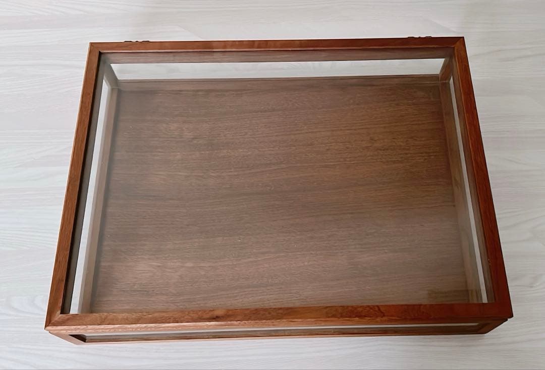 木製ガラスディスプレイケース　ウォールナット