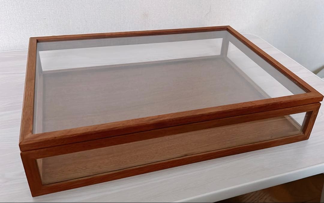 木製ガラスディスプレイケース　ウォールナット