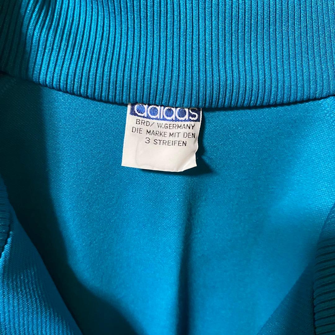 【未使用デッドストック品】アディダス　西ドイツ製トラックジャケット　ターコイズ