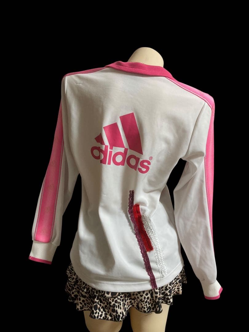 y2k再構築adidas白平成ギャルレースふりふりトラックジャケット小悪魔古着屋