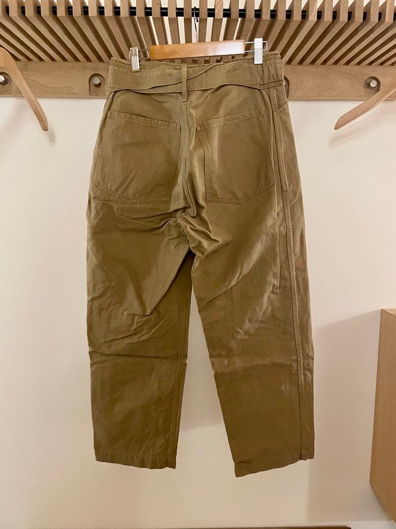 COMOLI 17AW コットンリネン ベルテッドパンツ L03-03007