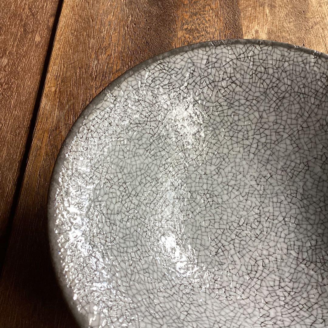 かおりんです。粉引茶渕ディナープレート7寸皿5枚・光沢かいらぎ浅鉢2枚