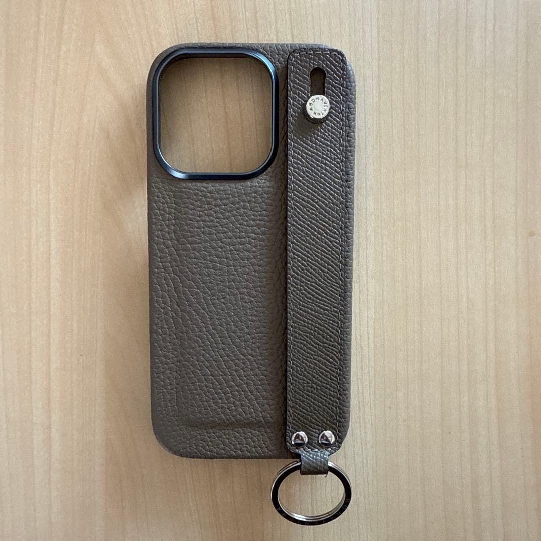 iPhone 16 Proハンドル付き バックカバーケース シュリンクレザー