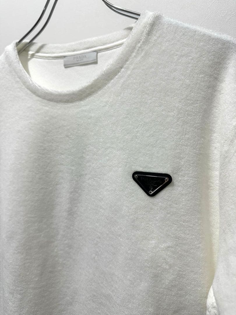 PRADA トライアングルロゴTシャツ　パイル地　XLサイズ