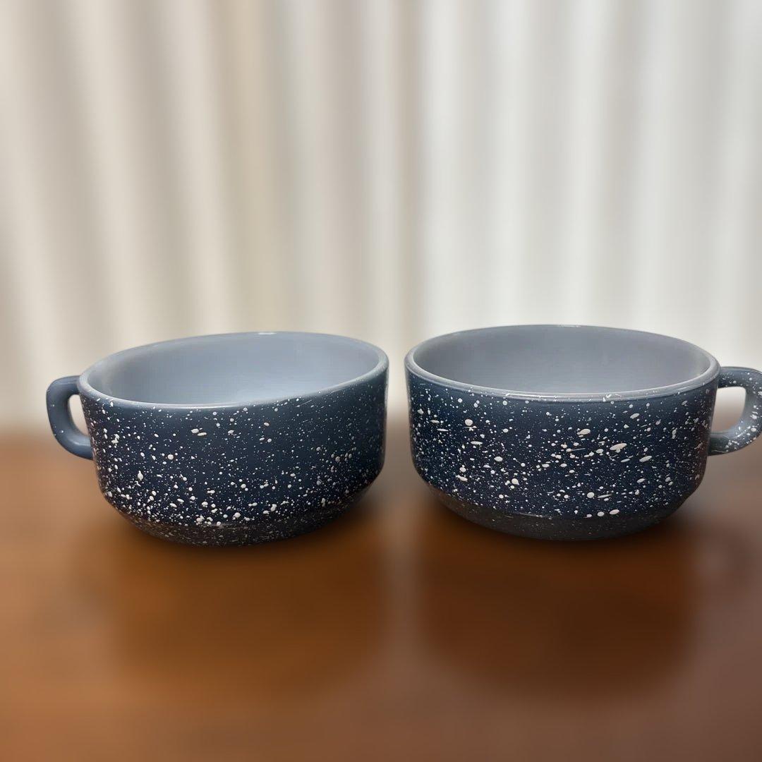 【本日限定】used⭐︎美品ファイヤーキンググラニットスープカップ 2個セット