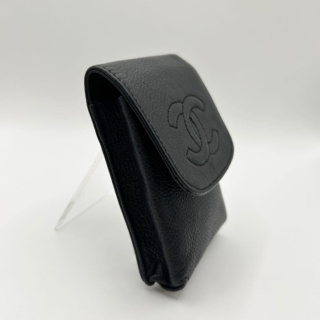 CHANEL シャネル マルチポーチ ココマーク キャビアスキン ブラック