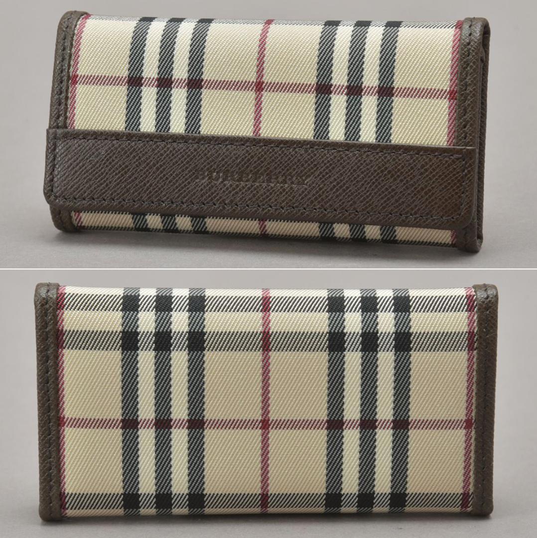 新品◇バーバリー ノバチェック柄 5連 キーケース ベージュ ブラウン 箱付き