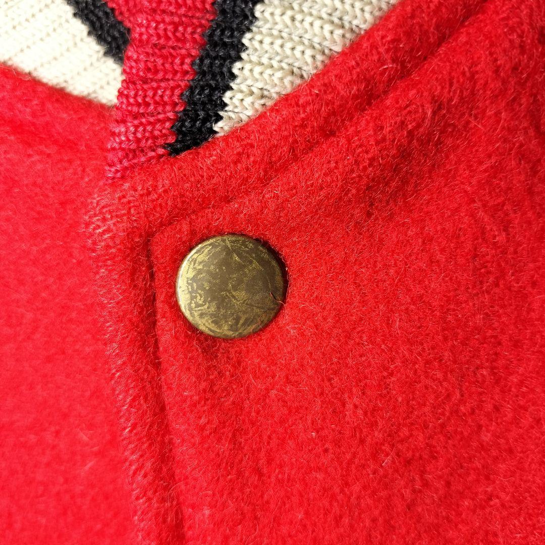 スタジャン 短丈 ヴィンテージ USED ユーズド 古着 L アメカジ レッド赤