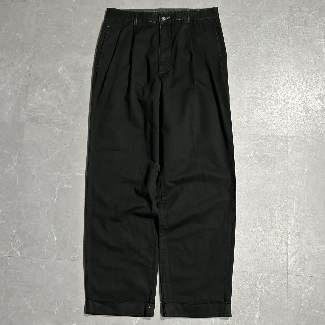 90s Ralph Lauren ポロチノ チノパン ブラック USA ワイド