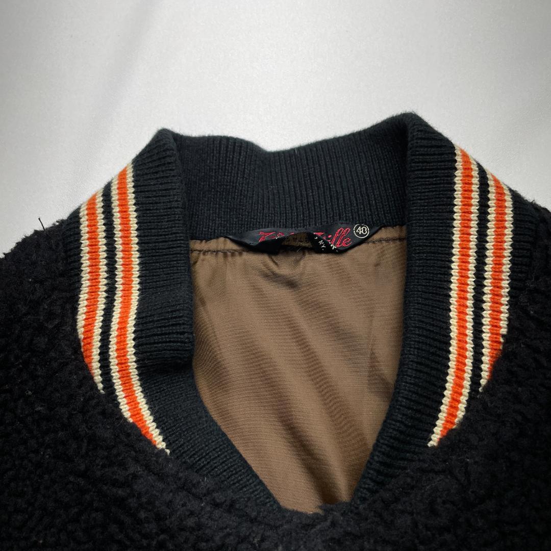 ホワイツビルレタードワッペンボアスタジャン黒ブラック40l東洋エンタープライズ