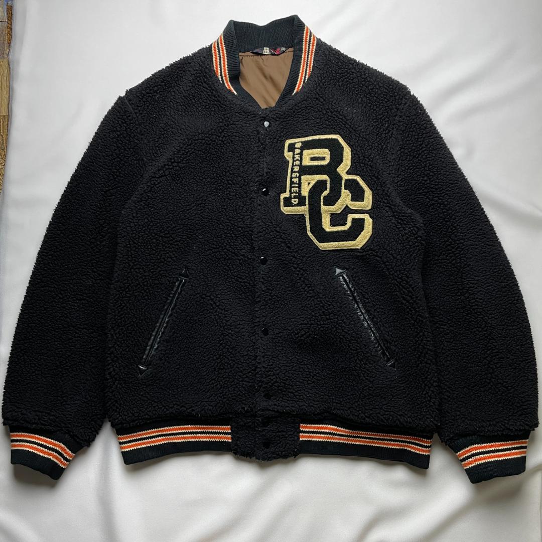 ホワイツビルレタードワッペンボアスタジャン黒ブラック40l東洋エンタープライズ