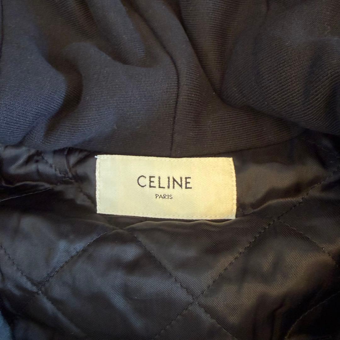 CELINE ウール ロゴフード付きチェックジャケット 2W68A055Z