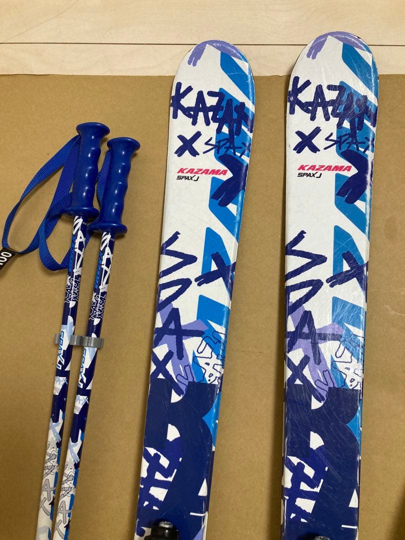 KAZAMA キッズ用スキー板126cm ブーツ23cm ストック100cm