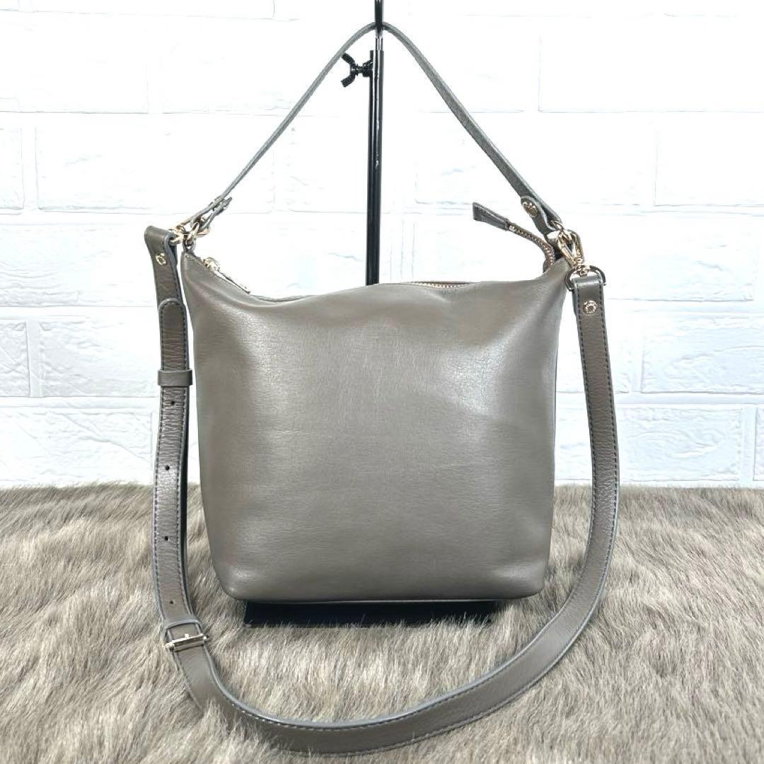 ラシット　RUSSET レザーショルダーバッグ　グレージュ　2way K1447