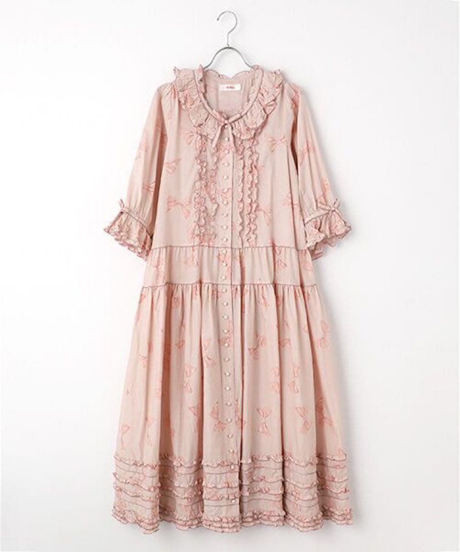 【週末限定価格明日戻します】PINK HOUSE ♡リボン柄長袖ワンピース