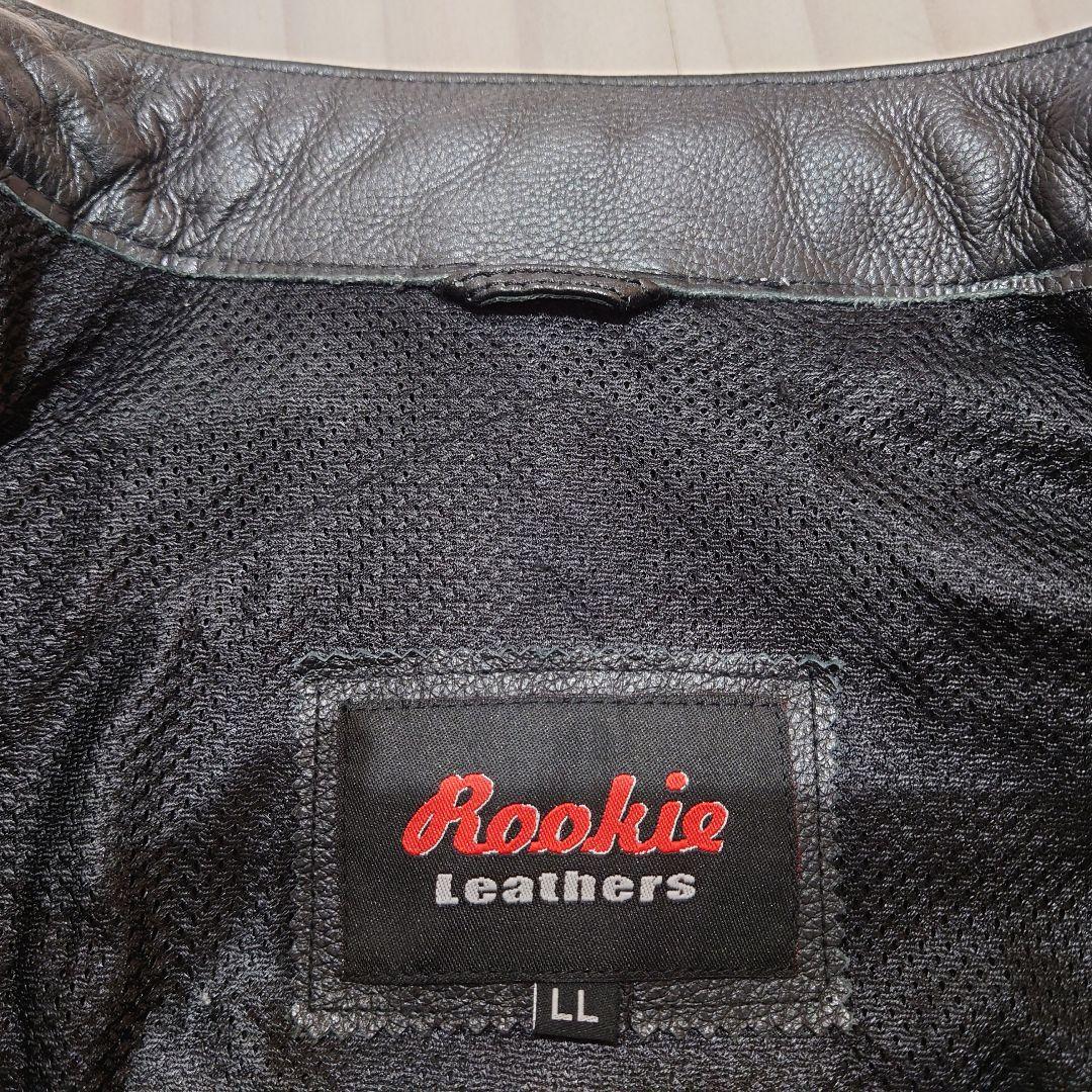 試着保管 ルーキーレザーズ ライダースジャケット ライダース LL 黒 革ジャン