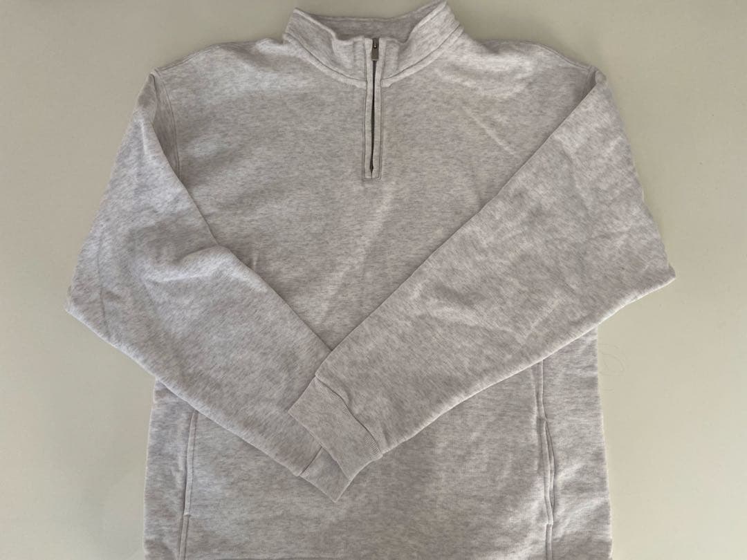 thehighlights グレー ハーフジップ スウェット