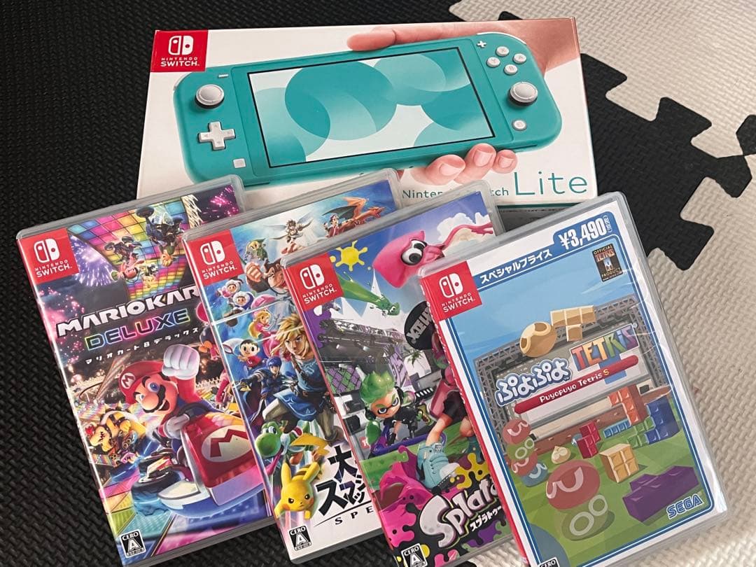 Nintendo Switchlight ターコイズ 人気ソフト4本セット