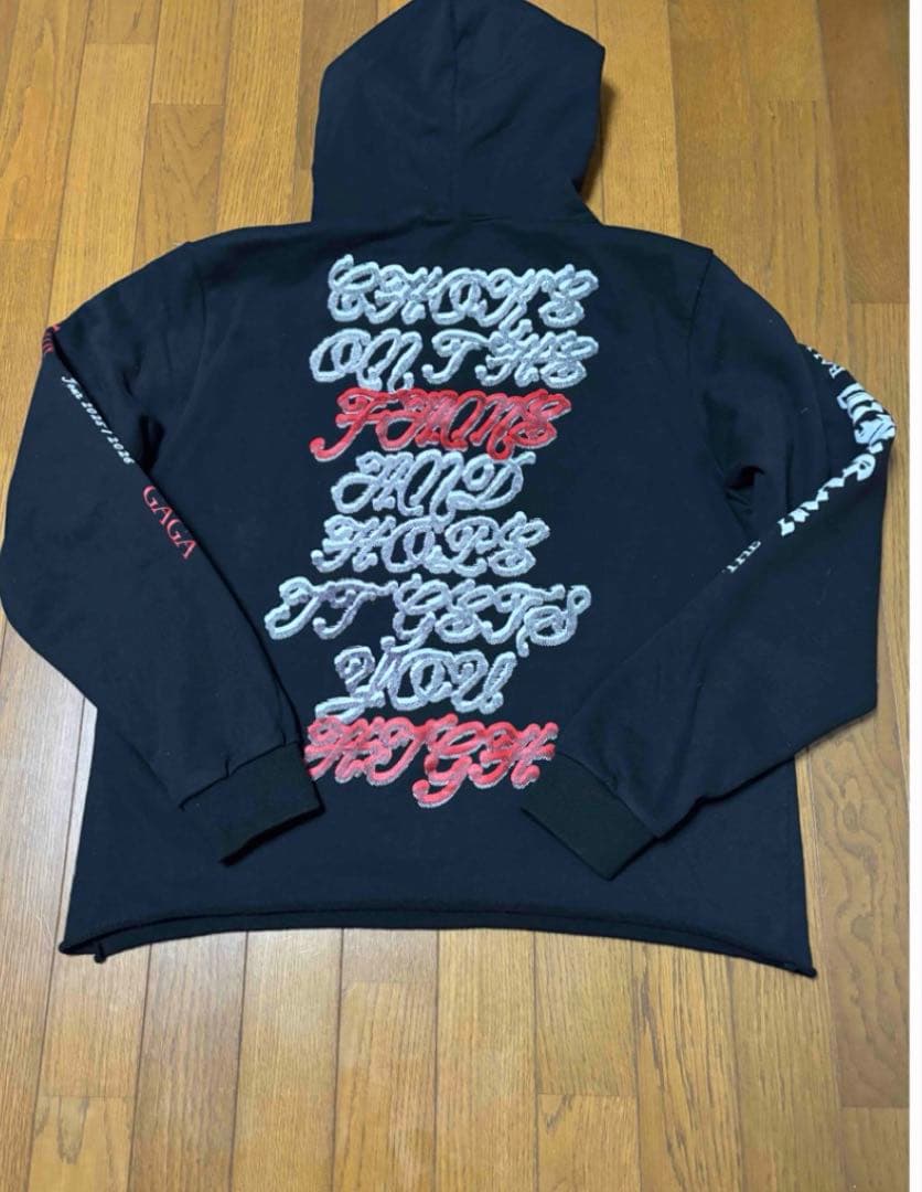 レディガガ　カラフル刺繍 フード付きパーカー