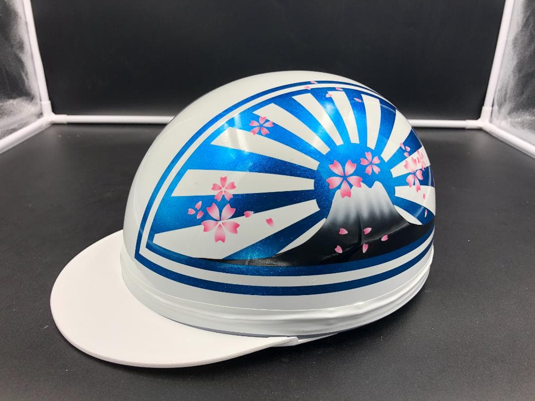 コルク半　カスタム　富士日章　マジック　ホワイトブルー　ラメ　桜　高級クリヤ