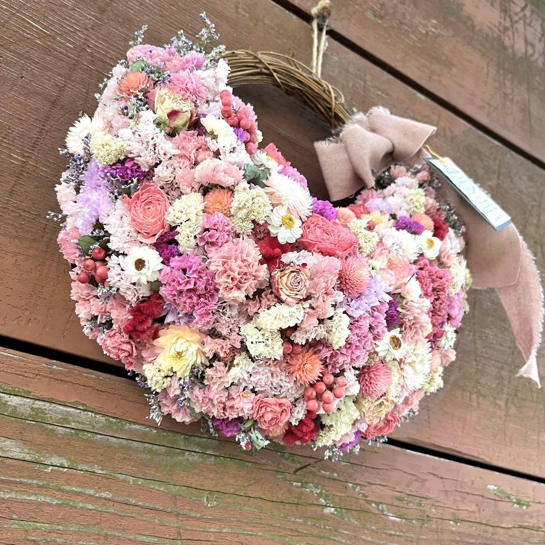 リース　ドライフラワー　ドライフラワーリース　スワッグ　ピンク　母の日　父の日