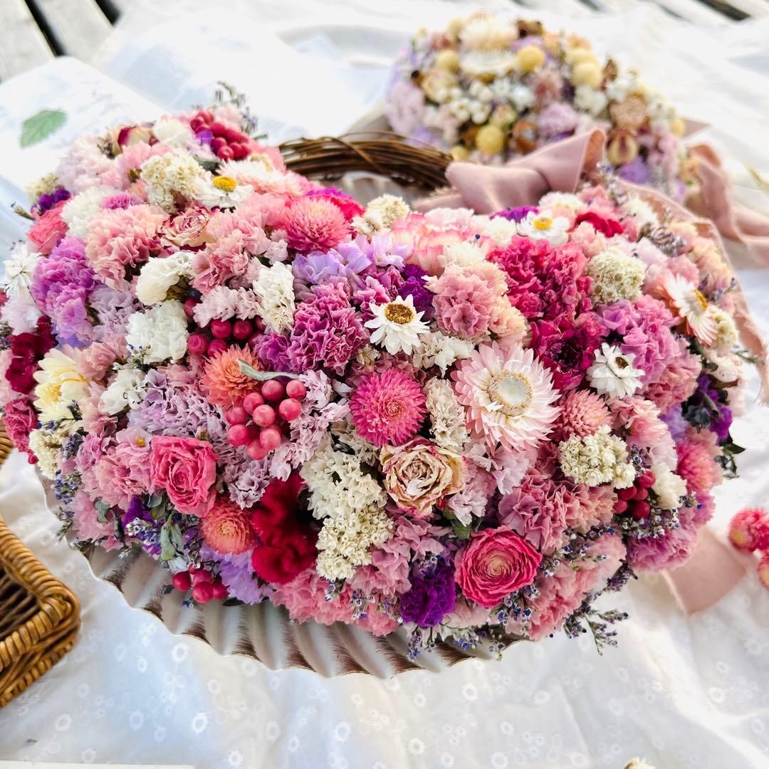 リース　ドライフラワー　ドライフラワーリース　スワッグ　ピンク　母の日　父の日