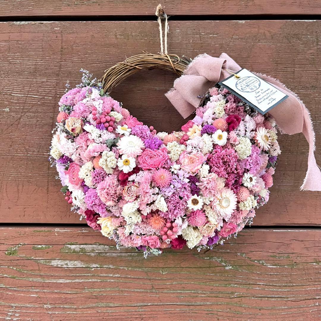 リース　ドライフラワー　ドライフラワーリース　スワッグ　ピンク　母の日　父の日