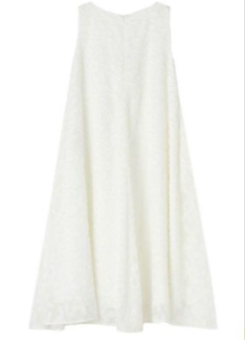 JENNE定価30800円カットジャガードAラインワンピースLホワイト