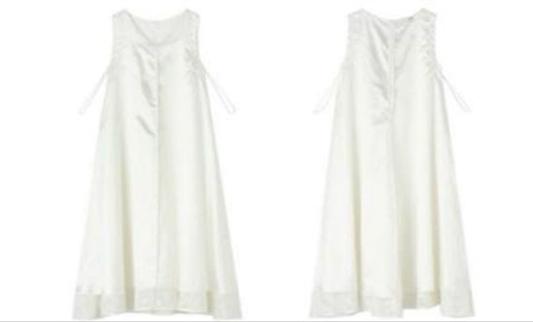 JENNE定価30800円カットジャガードAラインワンピースLホワイト