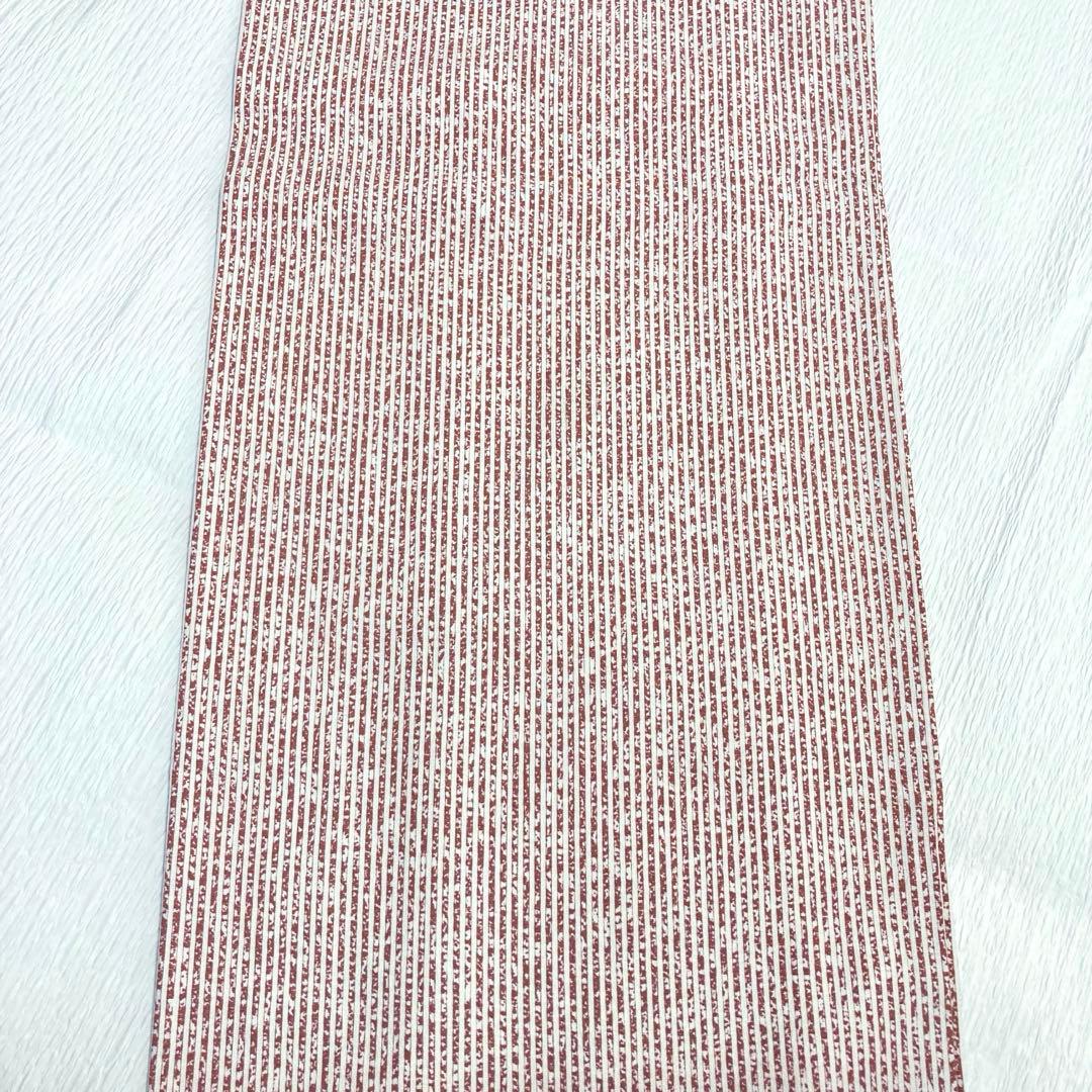 【良品✨】東レシルック　さんび　洗える着物　小紋　かすれ染め　縦縞　白色　B1