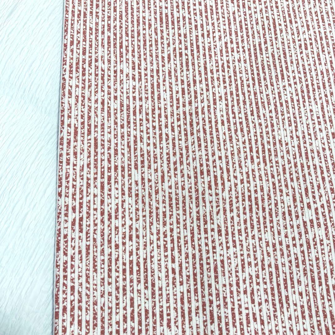 【良品✨】東レシルック　さんび　洗える着物　小紋　かすれ染め　縦縞　白色　B1