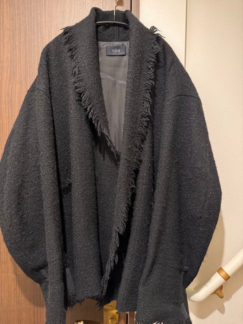 YLÈVEイレーヴ ツイードカラーショールガウンコート