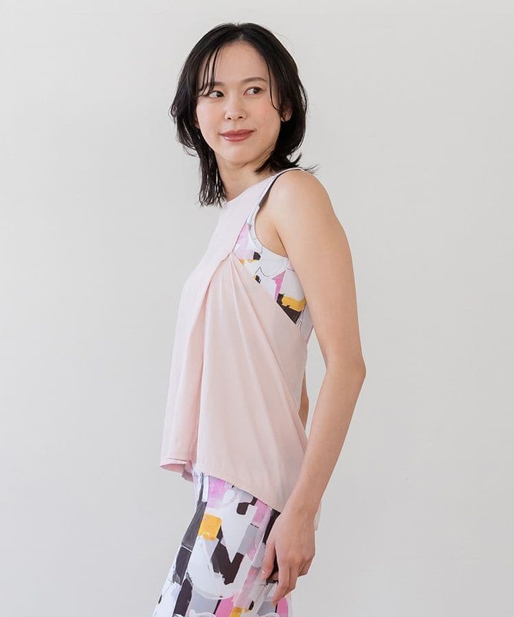 【SUKALA】ミックスプリントカバータンクトップ　ホワイトミックス　L